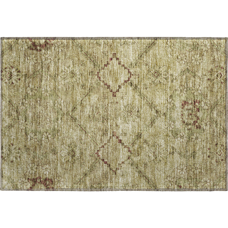 Premium Machine Washable Prisco Brown Rug, Rectangle 1'8" x 2'6"