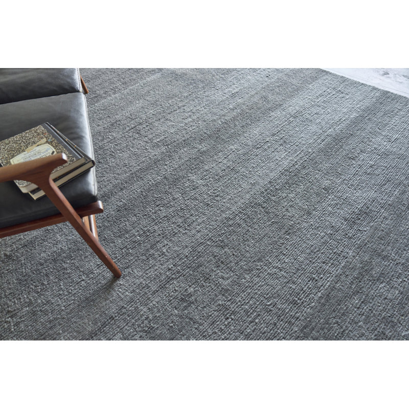 Merino Wool Area Rug in Dark Gray, Rectangle 8' x 10'