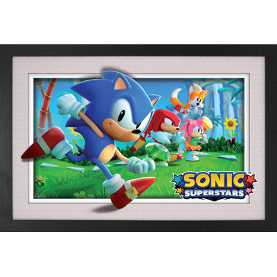 Sonic Superstars - Courir 11 x 17 sous plexi, affiche encadrée