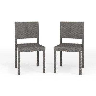 Martha Stewart Bedford Outdoor Rattan Wicker Stackable Side Dining Chairs