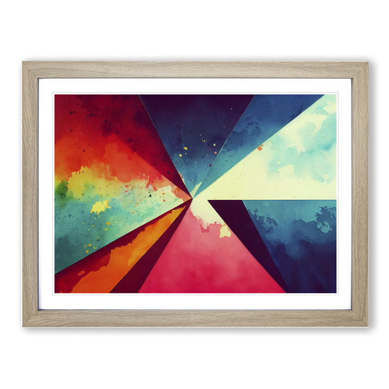 Soulful Modern Abstract Art - Framed Print, 34cm H x 46cm W x 2cm D, Oak