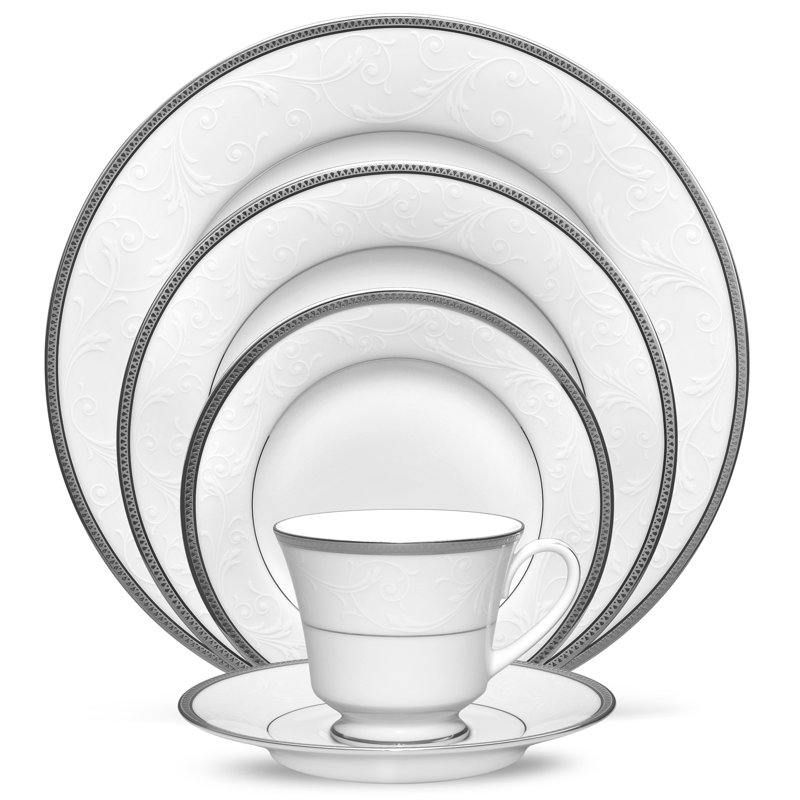 Noritake Regina Platinum 5-Piece Place Setting, Service for 1