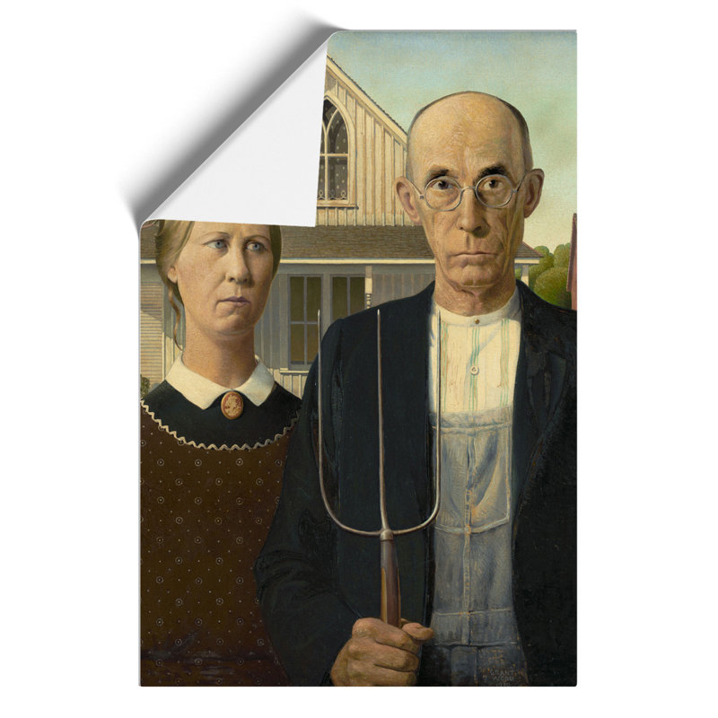 American Gothic by Grant Wood - Unframed Graphic Art, 42cm H x 30cm W x 0.1cm D