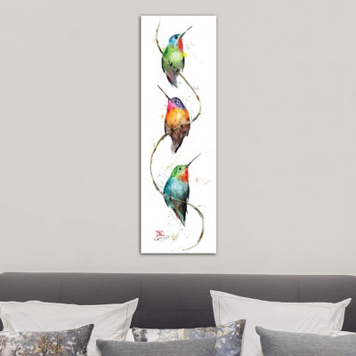 Hummers On A Vine by Dean Crouser - Wrapped Canvas Panoramic Painting
