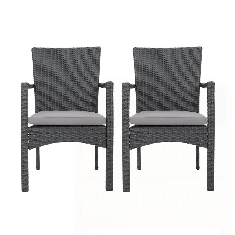 Ensemble de 2 chaises de jardin d'extérieur style campagne moderne