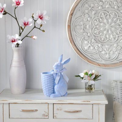 Lapin en résine 12 po avec panier