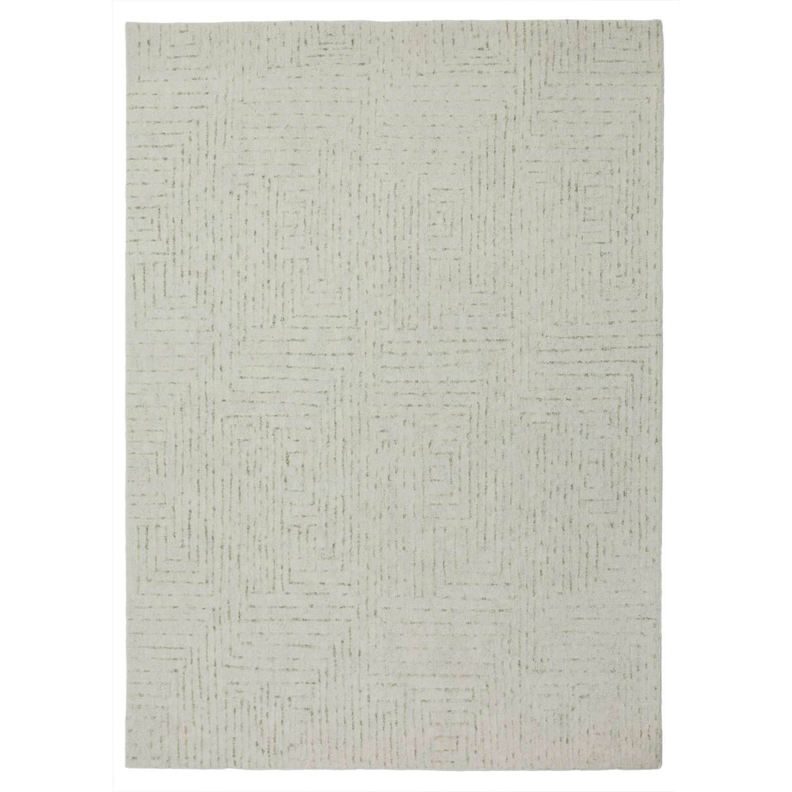 Kalise Hand-Tufted Wool Geometric Area Rug, Rectangle 5' x 8', Green