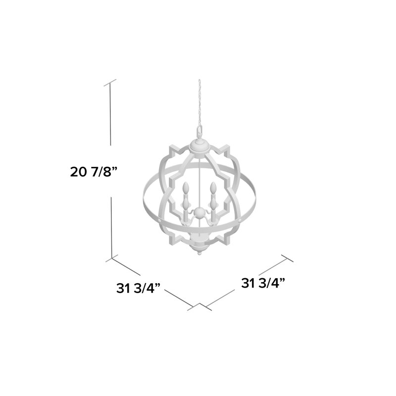 Freemont 6-Light Dimmable Geometric Chandelier, Washed Pine, Not Included