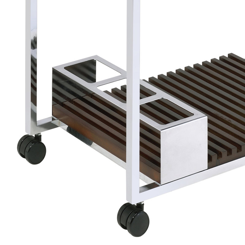 Serving Cart with Stemware Shelf