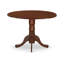 L'ensemble de 3 pièces de table de salle à manger moderne contient une table ronde en bois avec Dropleaf et 2 chaises de salle à manger en tissu de lin, acajou-972323910-1009429000