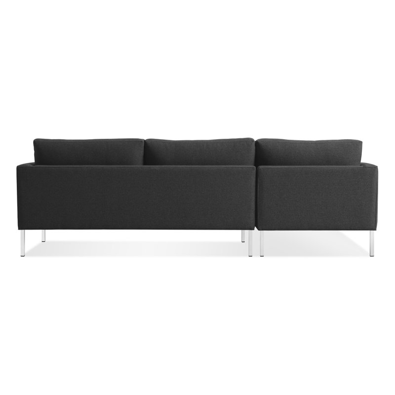 Paramount Chaise Sectional, Sanford Ceramic Crossweave, Black, Left Hand Facing
