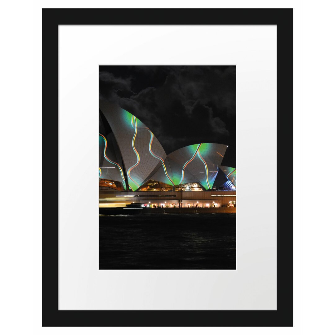 Gerahmtes Poster Sydney Opera House Beleuchtung