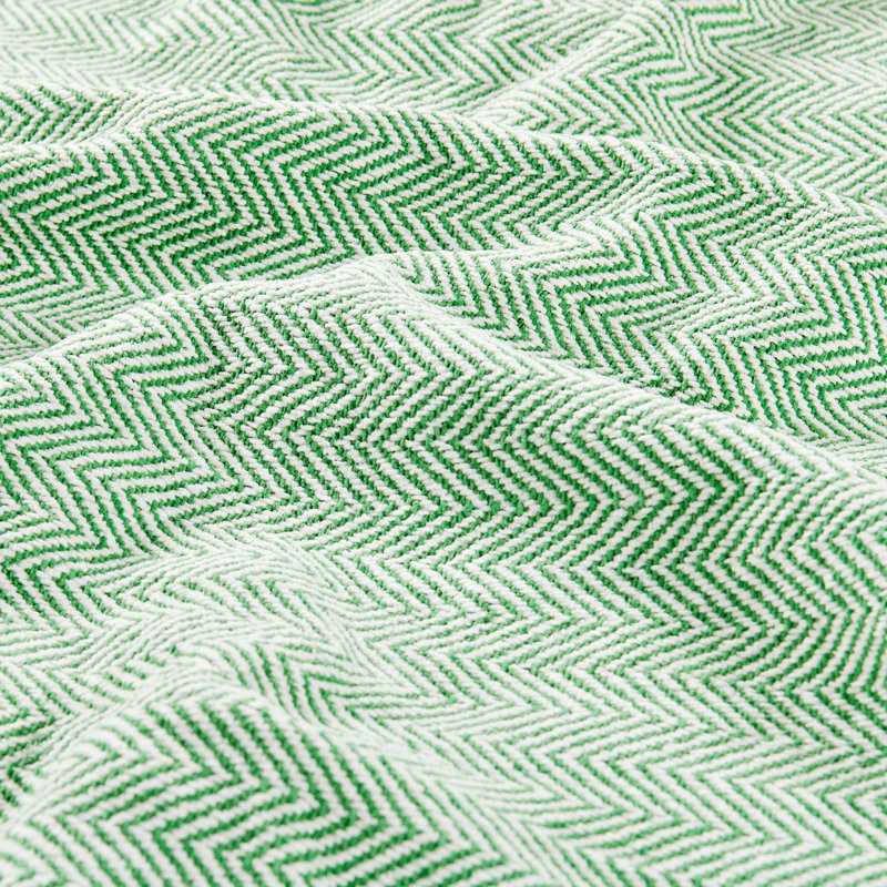 Chevron Knitted Throw Blanket, Green