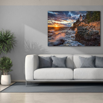 «March Sunset At Bass Harbor Head Light» par Rick Berk, art mural sur toile