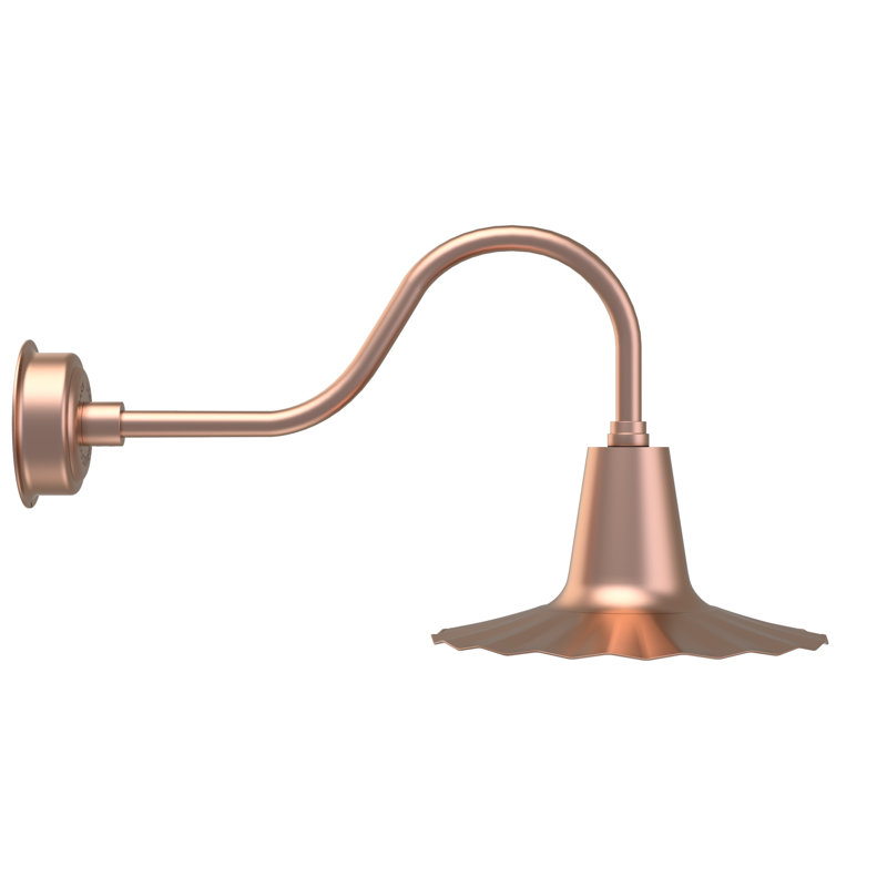 Luminaire de grange d’extérieur à del Iris, H 7,5 po x l 16 po x P 16 po, Cuivre uni