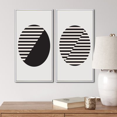 Minimal Late 20S Geometric Primitive Design II - ensemble de 2 peintures