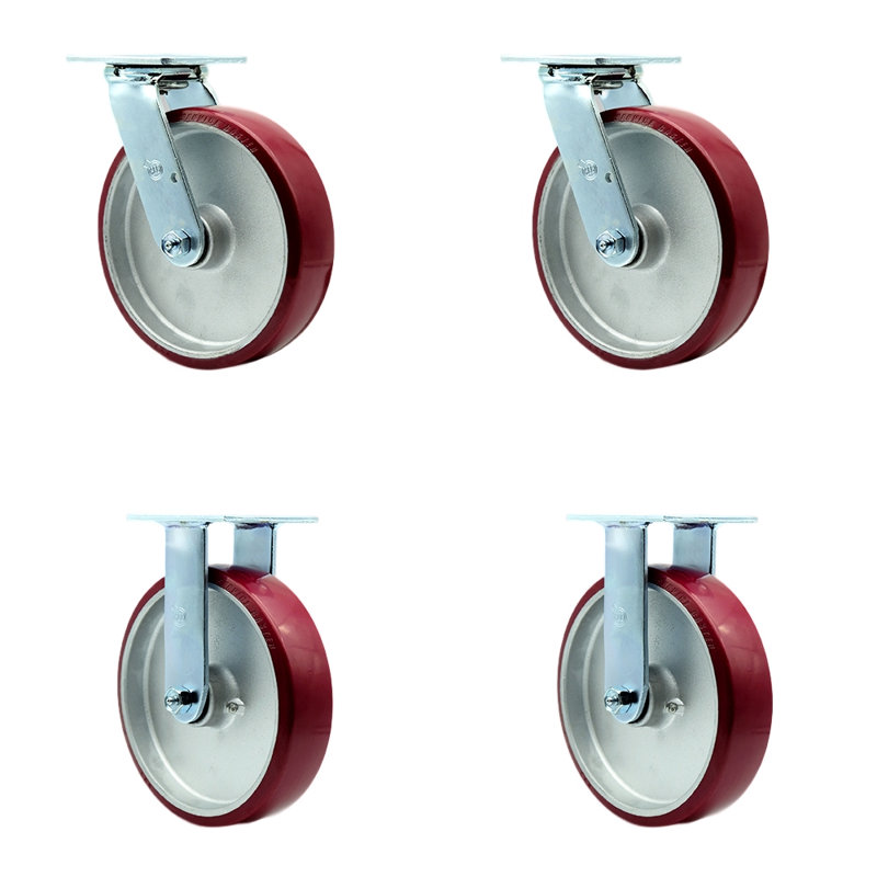 Ensemble de roulettes 4 pièces en polyester sur aluminium