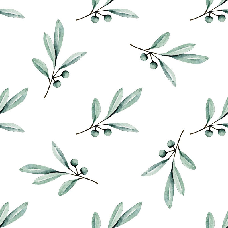 Panneau de papier peint adhésif L 10,4 pi x l 25 po Berries and Leaves, L 2,08 pi x L 10,42 pi