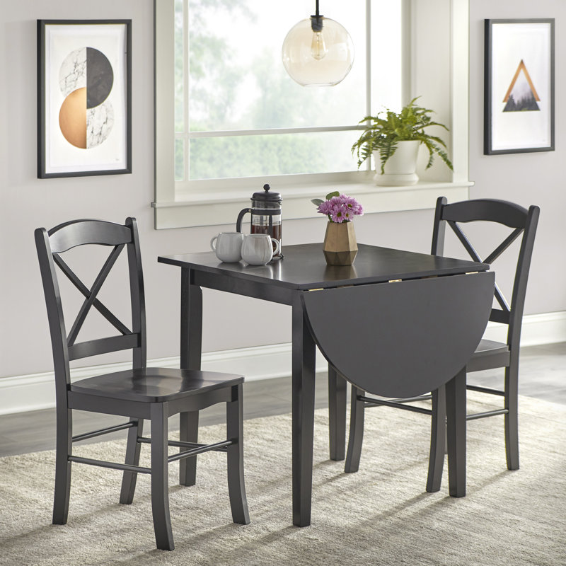 Castellon Extendable Solid Wood Dining Table, Black/Black