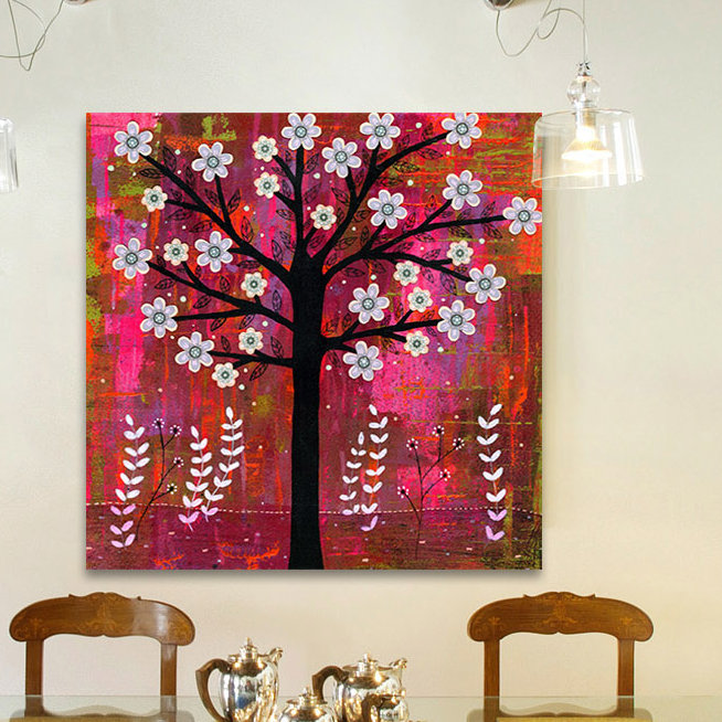 « crépuscule tree » par vanessa sascalia, reproduction d’art sur toile tendue, H 24 po x l 24 po x P 1,5 po