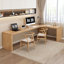 Bureau en L Burlywood, bureau d'angle en bois massif-106239368-106239369