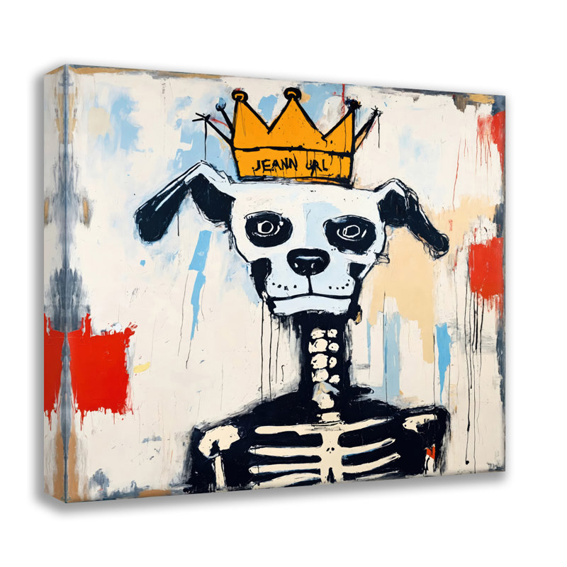 Chien 6-Hommage-Basquiat, estampe numérique sur toile tendue avec châssis, H 24 po x l 24 po