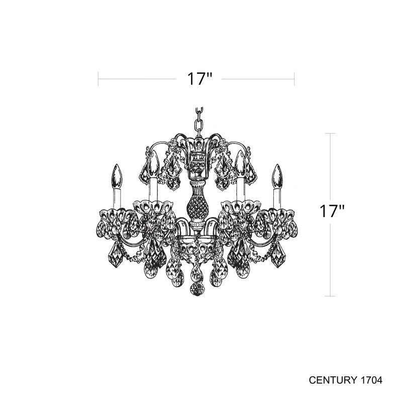 Century 5 - Light Chandelier, Heirloom Gold