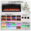 Foyer électrique encastré dans le mur avec télécommande, flamme multicolore et lit de braise, chauffe-lumière à DEL