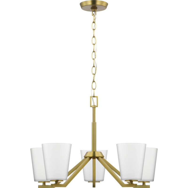 Lustre linéaire moderne à 5 lumières Willams, Or brossé