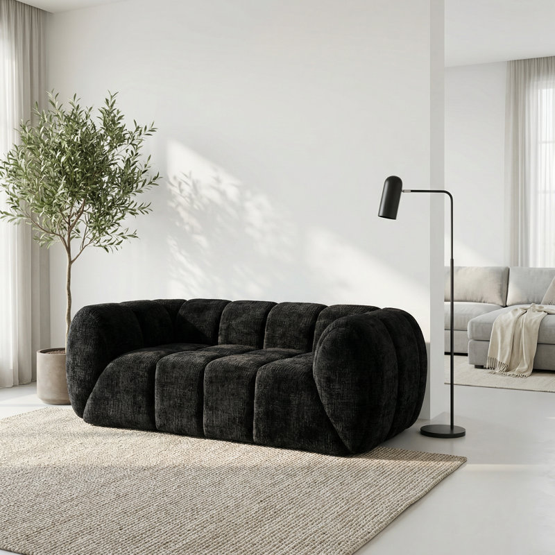 Canapé Cloud matelassé moderne avec assise profonde et tissu chenille