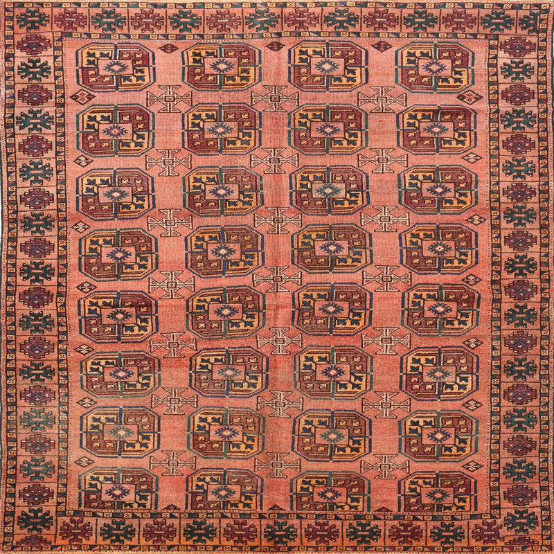 Tapis traditionnel rouge / brun Frederico, Rond 5 pi