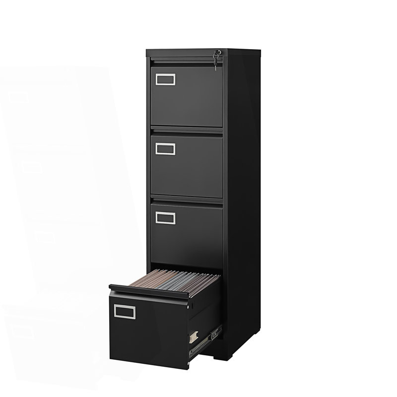 4 Drawer Vertical File Cabinet With Lock, Filing Cabinet, Living Room Cabinet