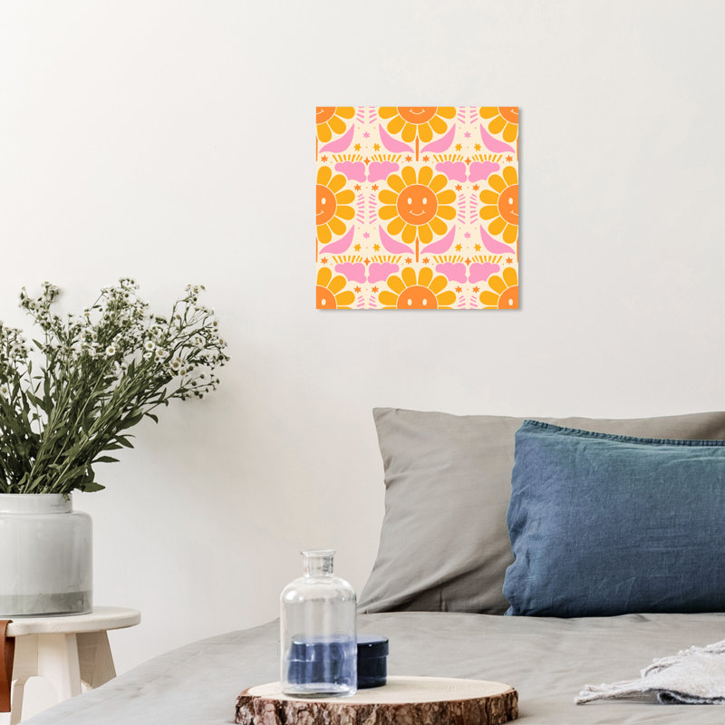 Le soleil rétro enfantin par Wynwood Studio, H 12 po x l 12 po x P 0,8 po