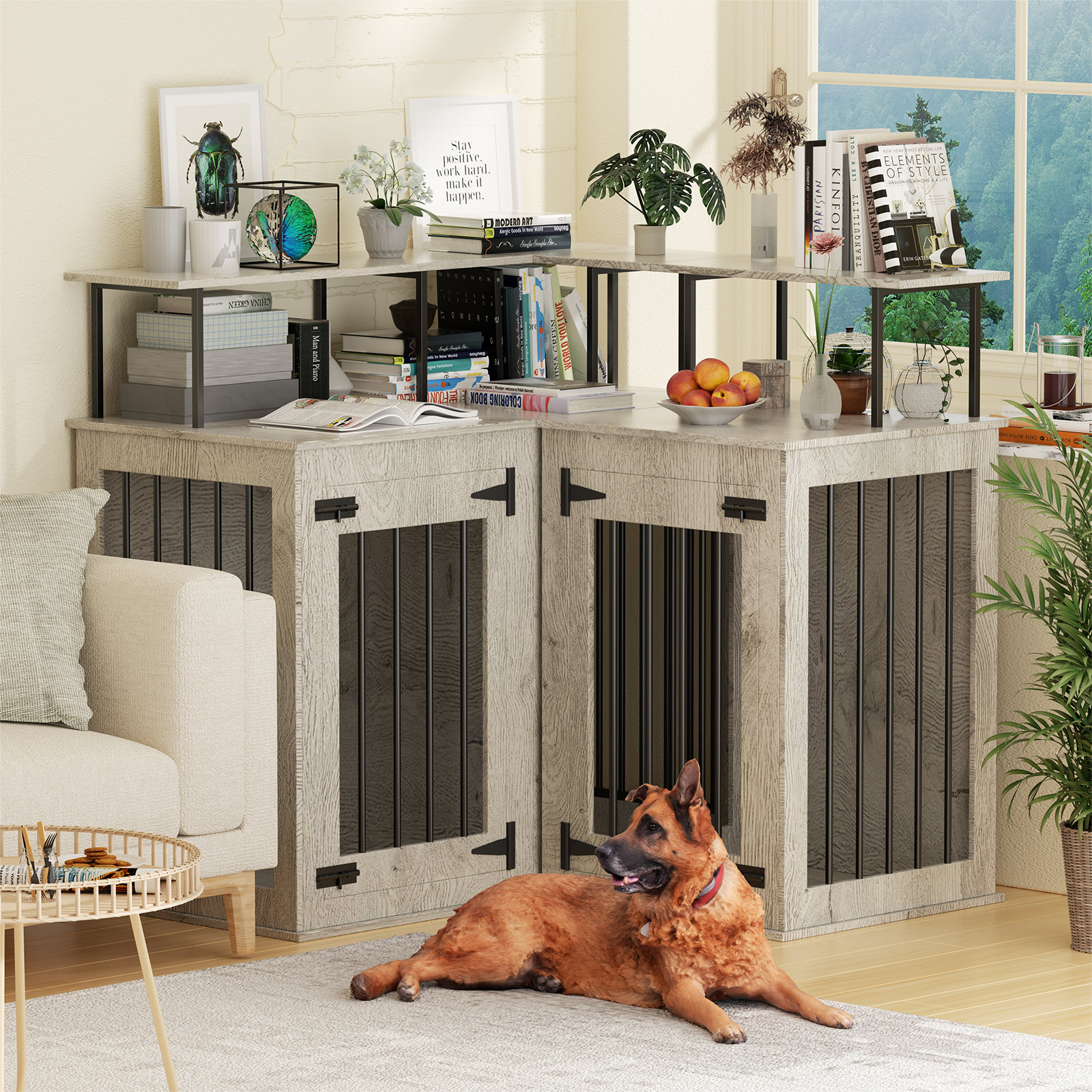 Tucker Murphy Pet™ Large Dog Crate Furniture, Large Corner Dog Crate