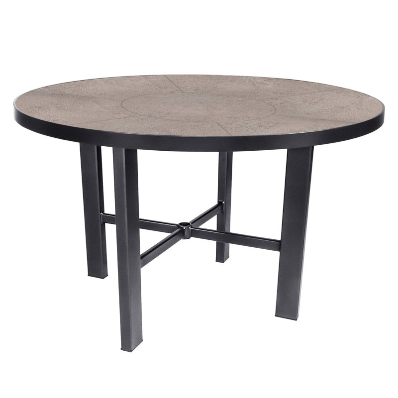 Tables Outdoor Round Bar Table, Summit Gray, Carbon Black, 29.5" H x 54" W x 54" D