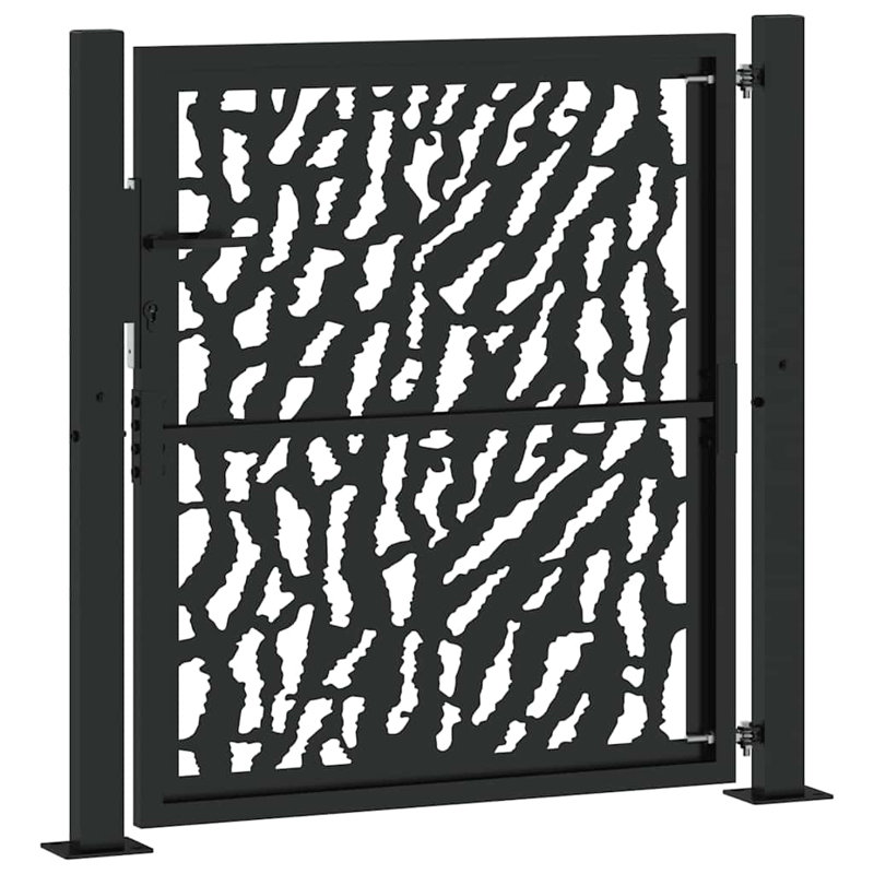 Trace de porte en acier vidaXL noir 105 x 106 cm, 39,4 po x 39,4 po, Noir