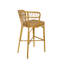 Roatan - Tabouret de bar avec accoudoirs en aluminium - Tissage synthétique et finition en bambou naturel