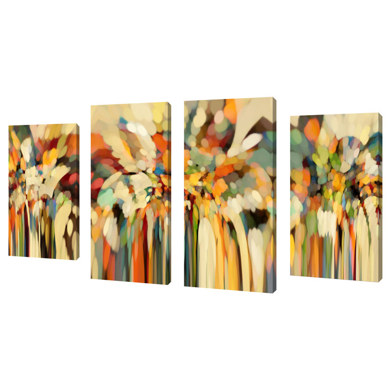 « anges guiding lot », ensemble de 4 reproductions d’art sur toiles tendues, H 38 po x l 72 po x P 1,5 po
