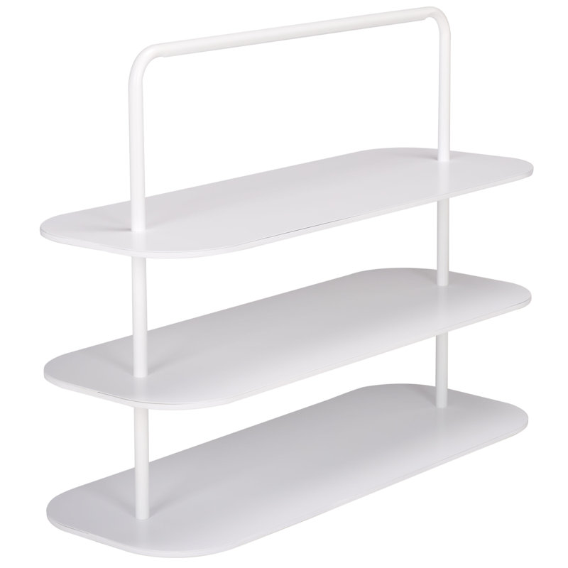 3-Tier Metal Shoe Rack, Off White