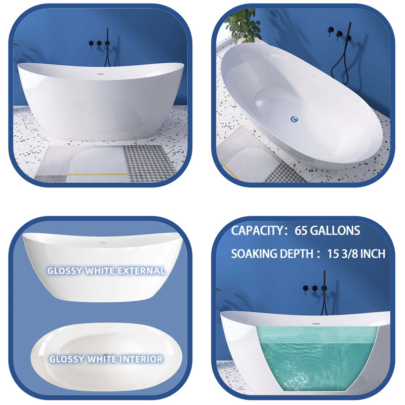Baignoire autoportante en acrylique