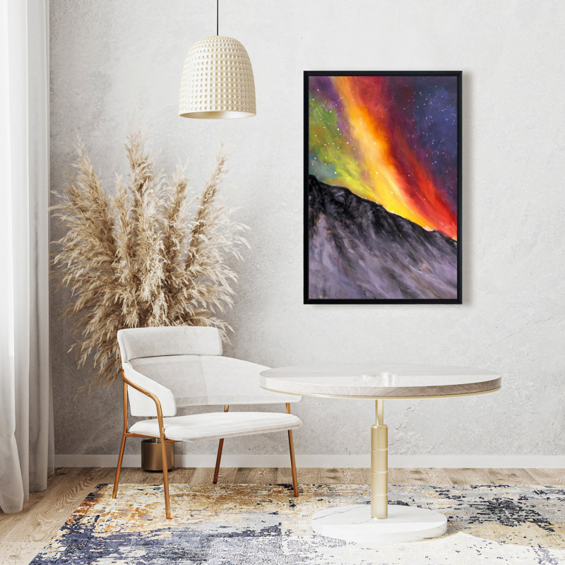 "Aurore boréale dans la montagne" sur toile