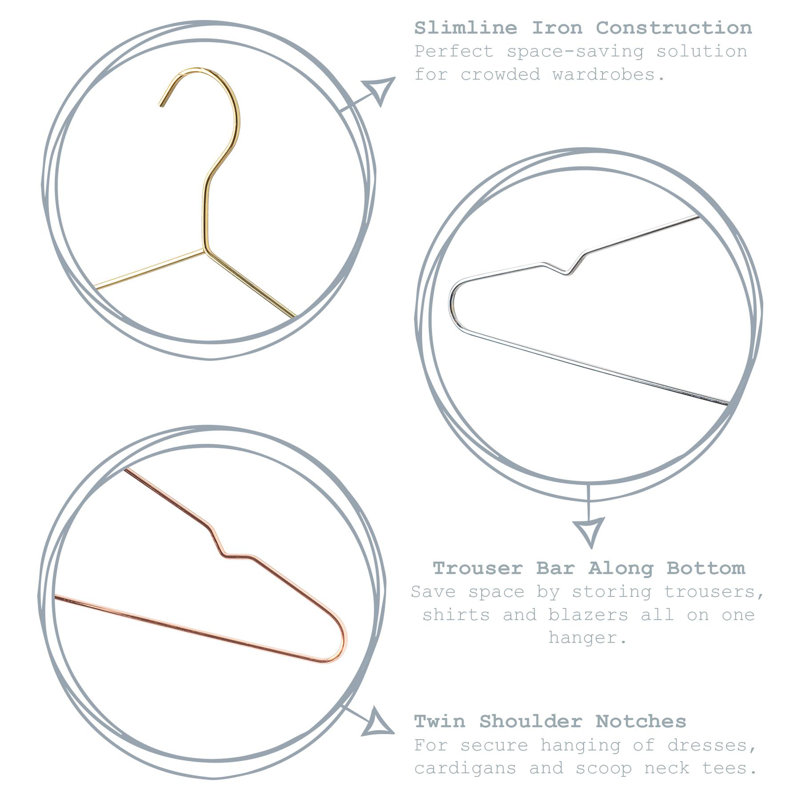 Harbour Housewares - Metallic Coat Hangers, Rose Gold