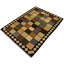 Tapis géométrique bleu / brun clair en laine noué à la main 4 pi x 5 pi 4 po Geometric