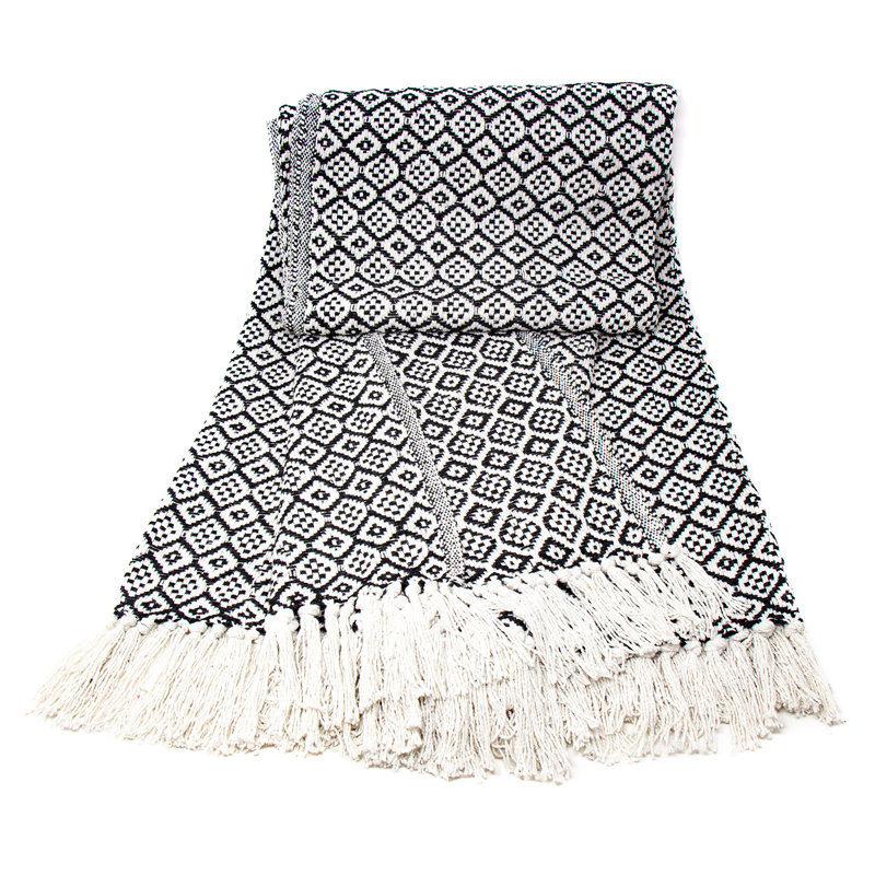 Jeté en coton , Noir