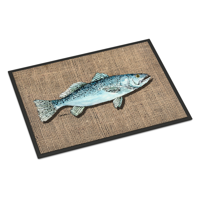 Paillasson d’intérieur antidérapant à truites mouchetées Zhane Fish, Rectangle 1 pi 6 po x 2 pi 3 po