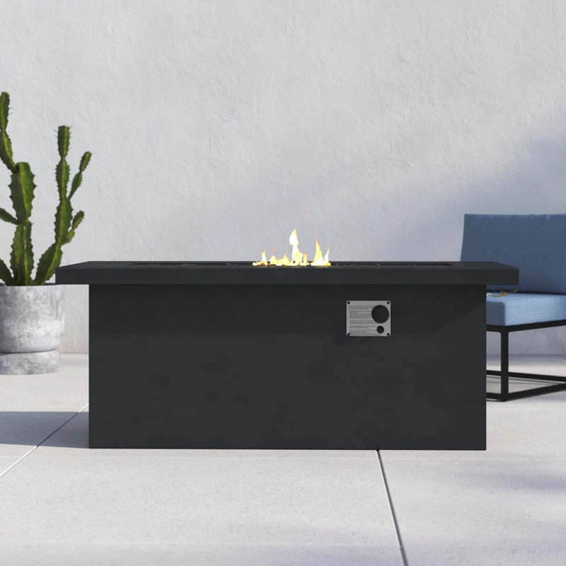Table de foyer d'extérieur en béton au propane / gaz naturel, Gris anthracite