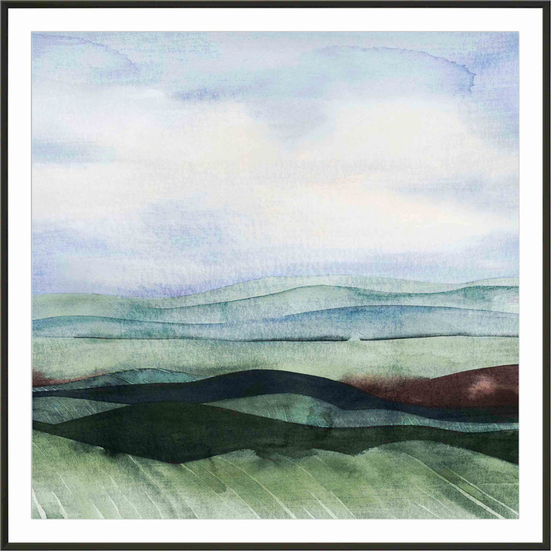 «Jeweltone Ridges I» par Grace Popp - peinture encadrée, H 12 po x l 12 po, Noir
