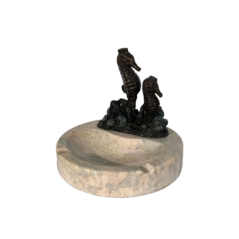 Bronze & Marble Seahorse Trinket Tray