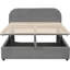Lit plateforme confortable en molleton gris avec rangement hydraulique pleine grandeur et optionnel-48637811-48637805