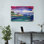 «Vibrant Coastal Waters», art mural abstrait contemporain coloré paysage côtier